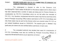 Revised Guidelines for FR-17(1) Committees to consider the cases of Proforma Promotion 2017