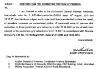 RESTORATION FOR COMMUTED PORTION OF PENSION
