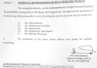 Promotion of BS-21 PA&AS Officers to BS-22 (5x)
